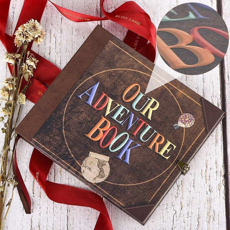 Let the Adventure Begin Adventure Book 148-Page DIY Handmade Scrapbook with Retro-Style Embossed Letter Cover - Perfect Travel Diary & Memory Album for Couples,Inspired by the 'Up' Saga,Ideal for Anniversaries & Weddings - Image 4